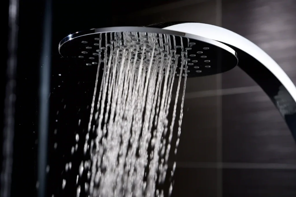 agua que fluye del grifo de la ducha 1